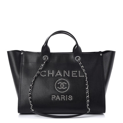 Chanel Caviar Medium Studded Deauville Tote Black 1 of 8