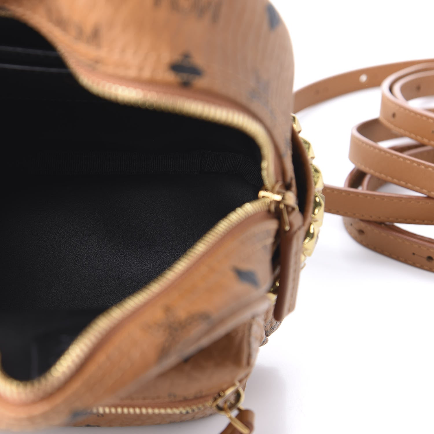 MCM Visetos Side Stud X-Mini Stark Backpack Cognac 4 of 9