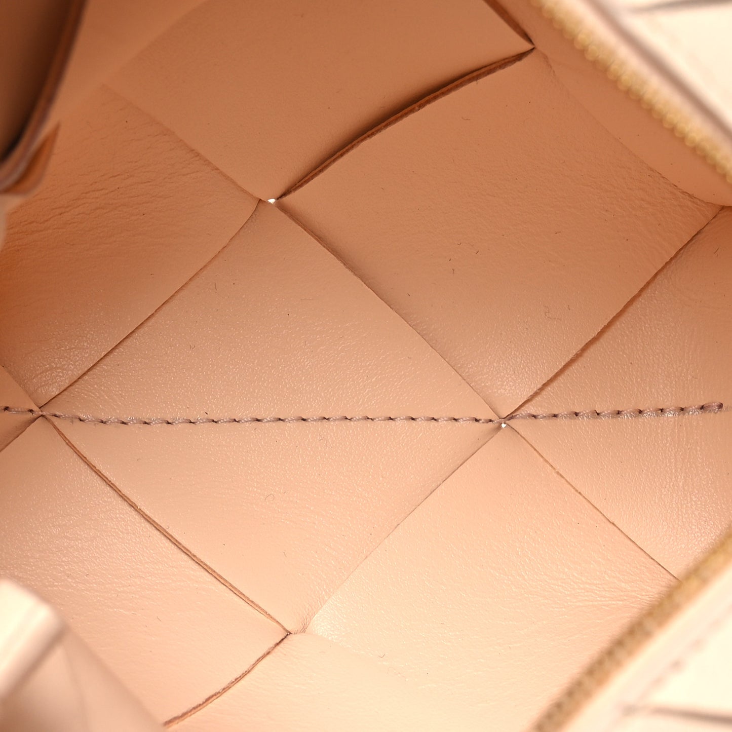 Lambskin Maxi Intrecciato Mini Cassette Camera Bag Macaroon