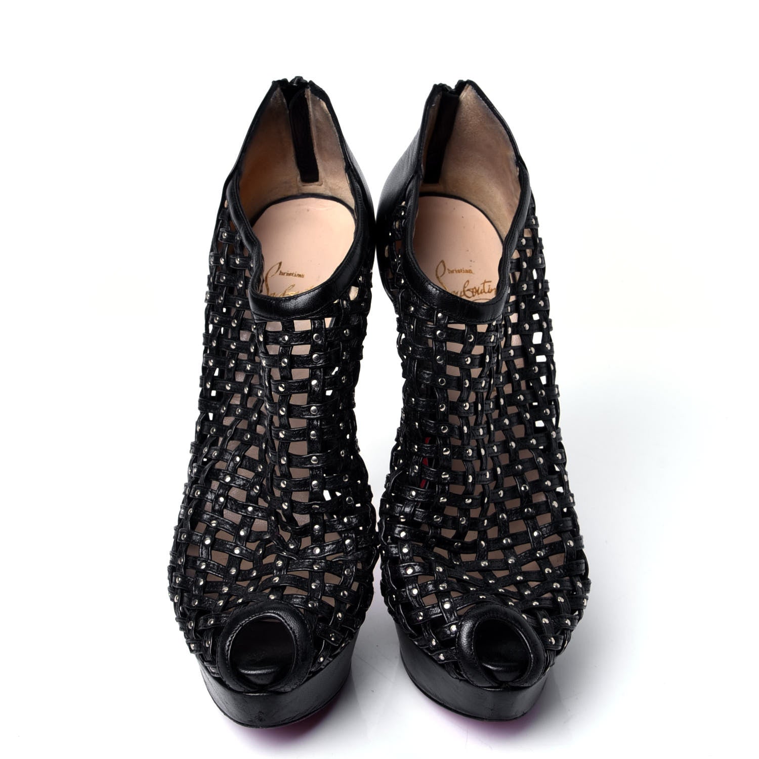 Christian Louboutin Kid Kasha 150 Booties 41 Black Silver 5 of 8