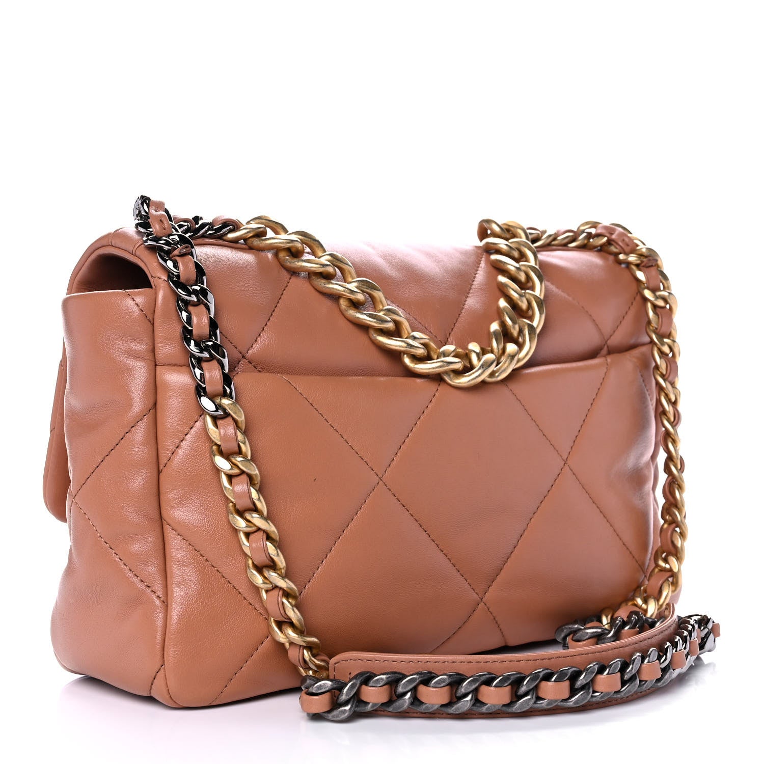 Chanel Lambskin Quilted Large Chanel 19 Flap Brown 2 of 10