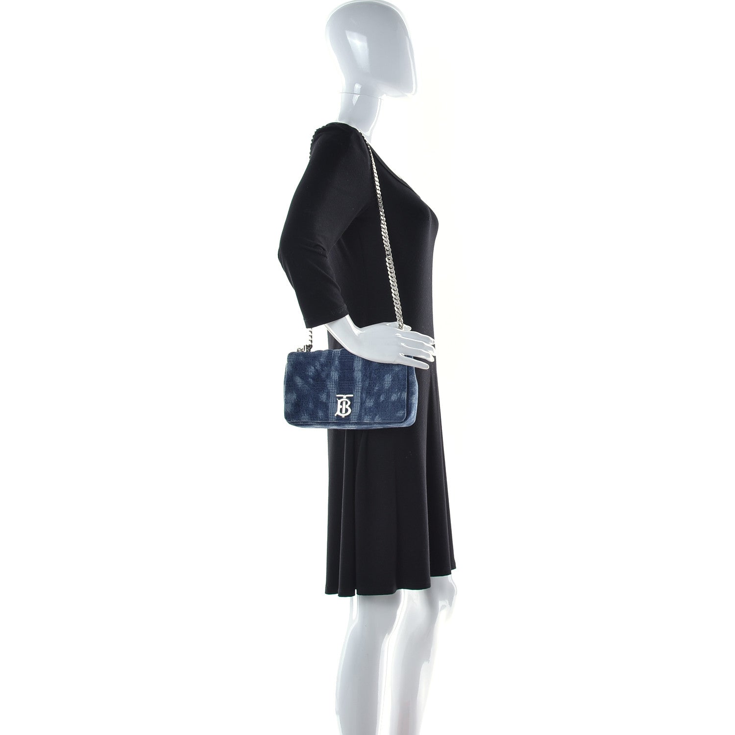 Burberry Denim Quilted Small Lola Bag Blue 2 of 10
