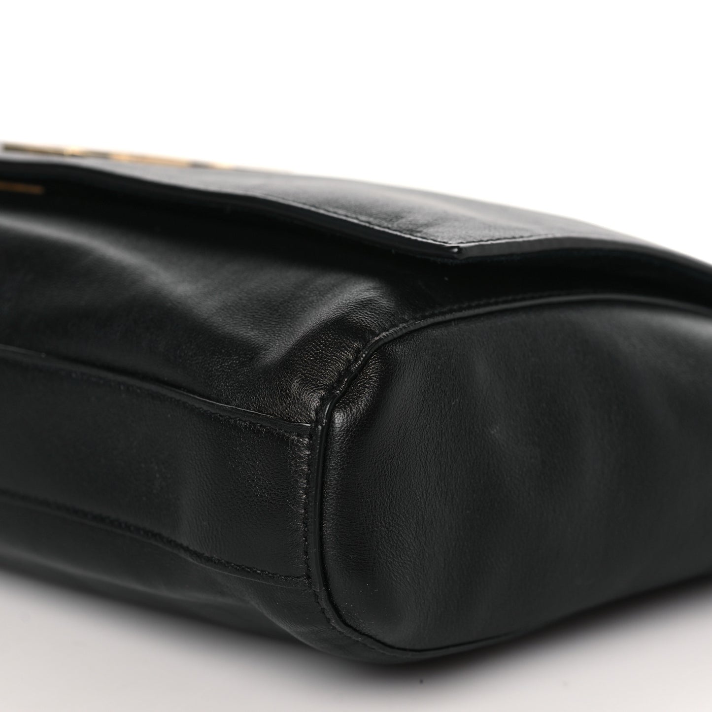 Smooth Calfskin Suede Medium Reversible Monogram Kate Satchel Black