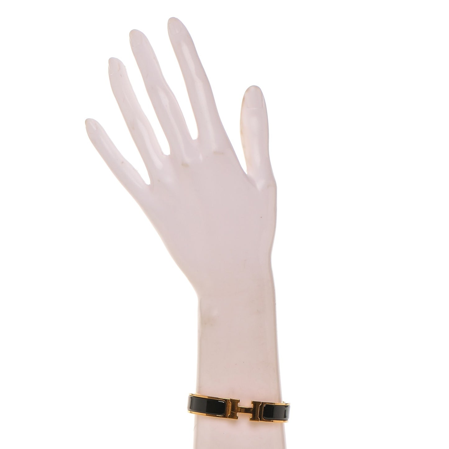 Enamel Narrow Clic Clac H Bracelet PM Black