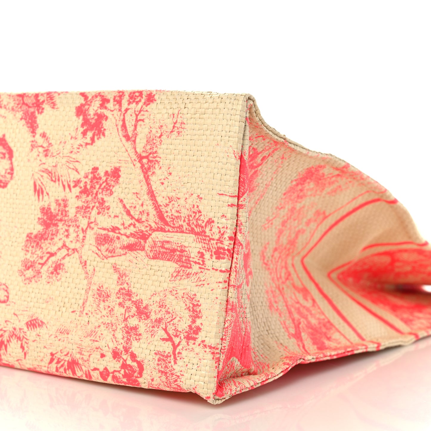 Straw Dioriviera Tote Pink