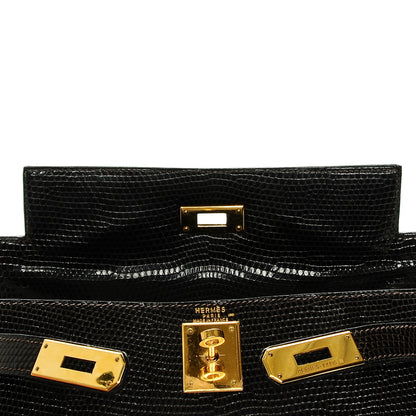 Hermes Shiny Lizard Kelly 28 Havane 15 of 20