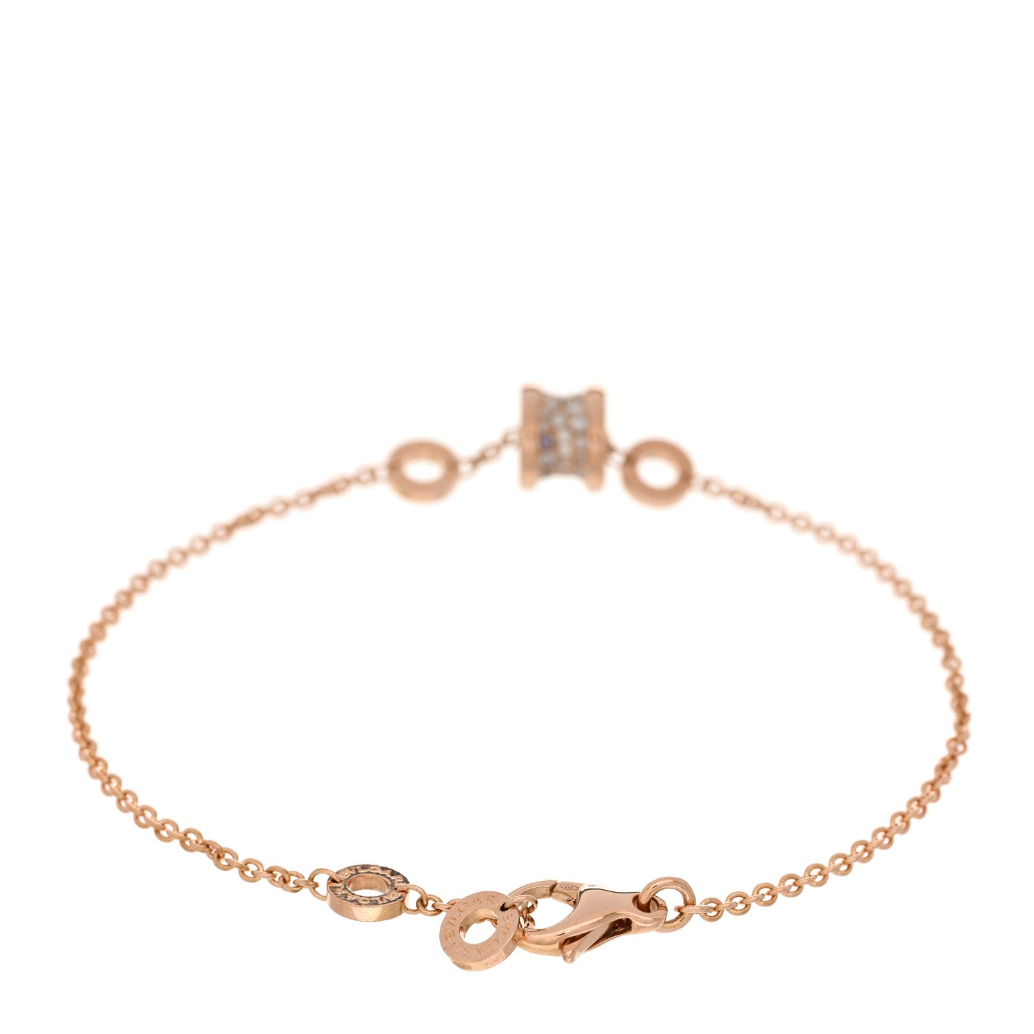 Bulgari 18K Rose Gold Diamond B.Zero1 Bracelet ML 2 of 4