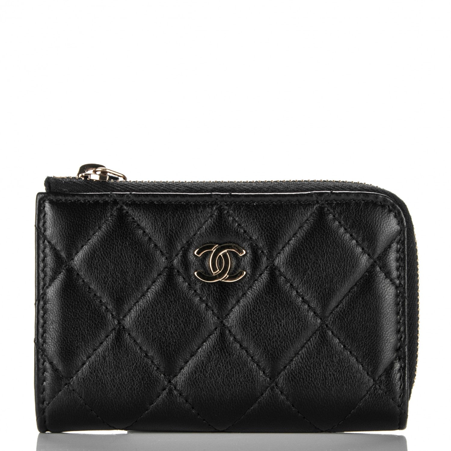 Chanel Lambskin Quilted Key Holder Case Black 1 of 7