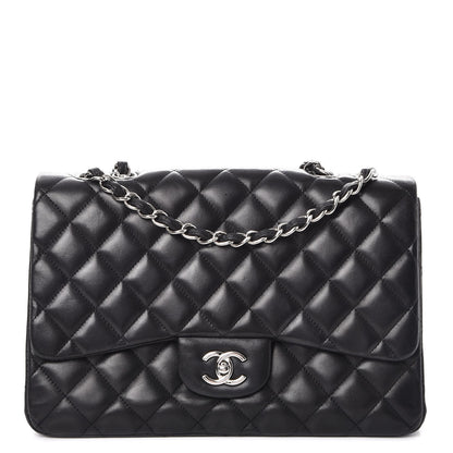 Chanel Lambskin Quilted Jumbo Single Flap Black 1 of 8