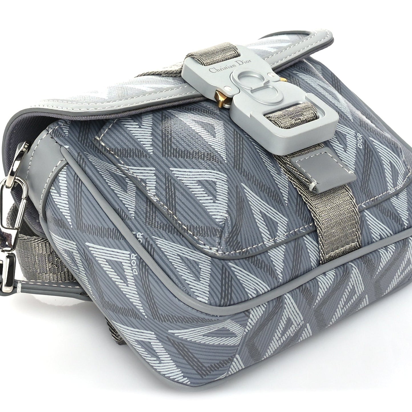 Coated Canvas CD Diamond Mini Hit The Road Bag Grey