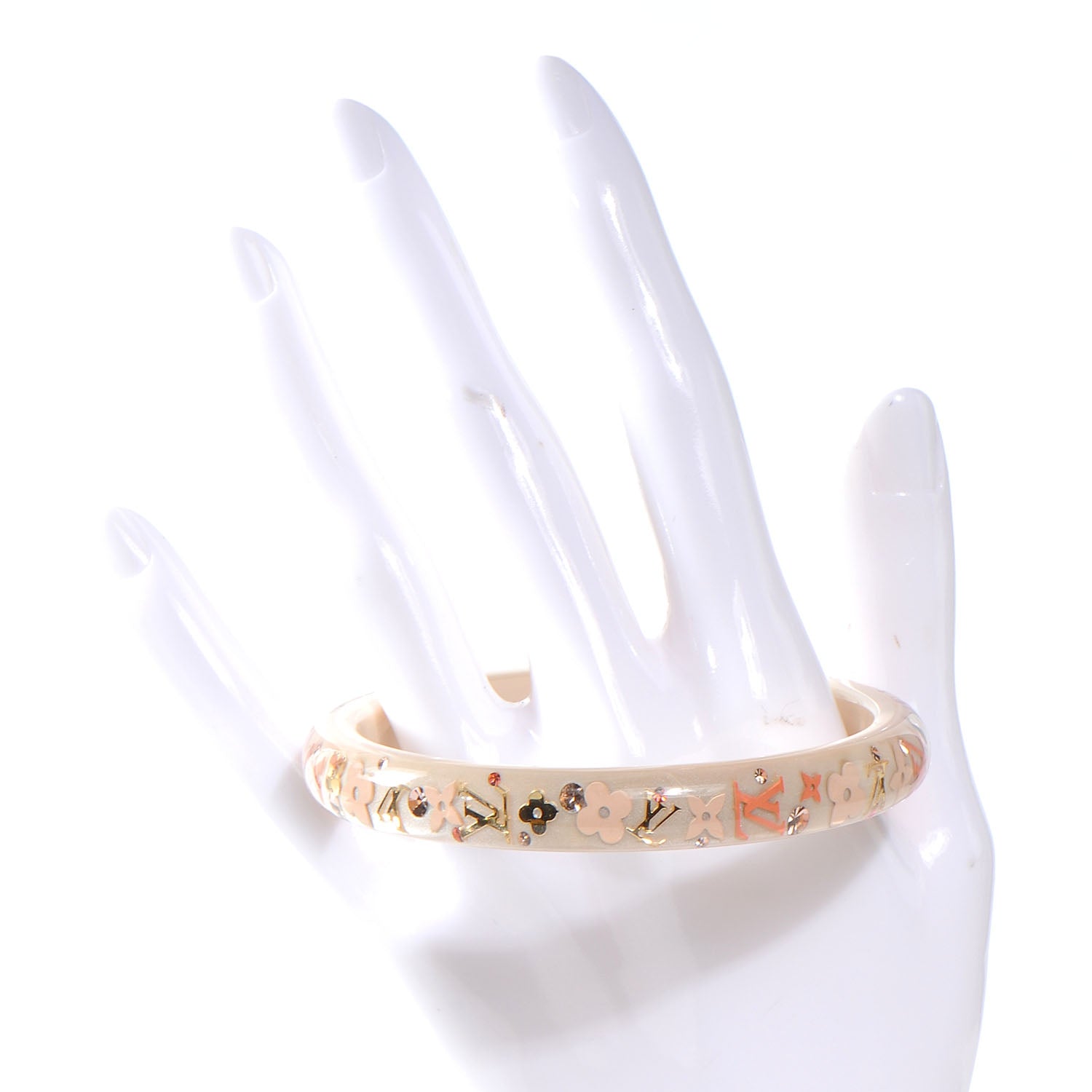 Louis Vuitton Swarovski Crystal Inclusion Bracelet PM Size Medium Nacre 2 of 5