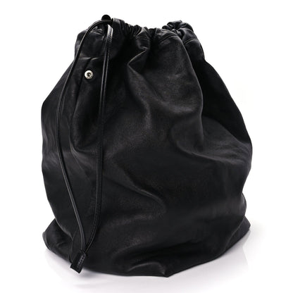 Saint Laurent Smooth Calfskin Teddy Drawstring Bag Black 3 of 10