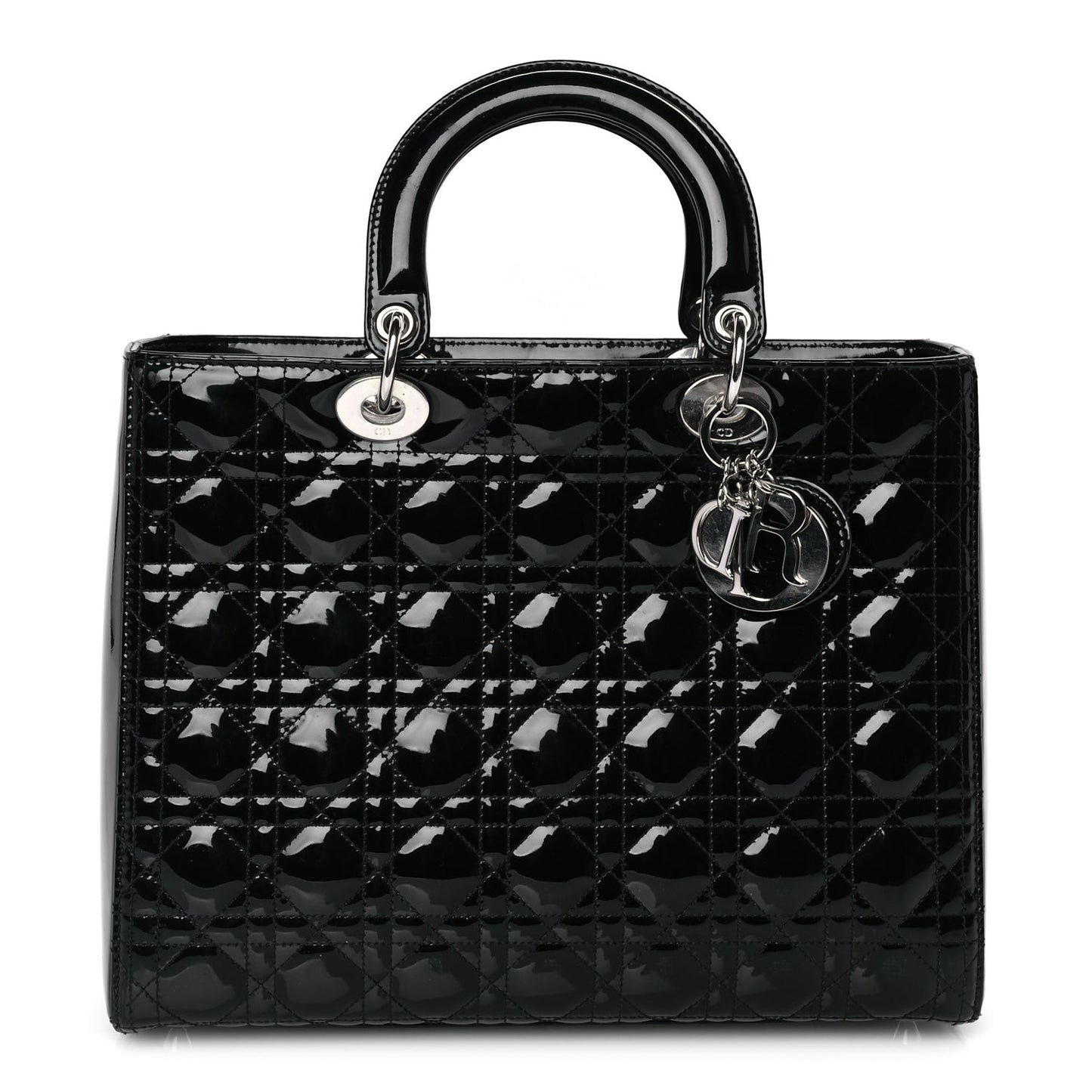 Patent Cannage Large Lady Dior Black