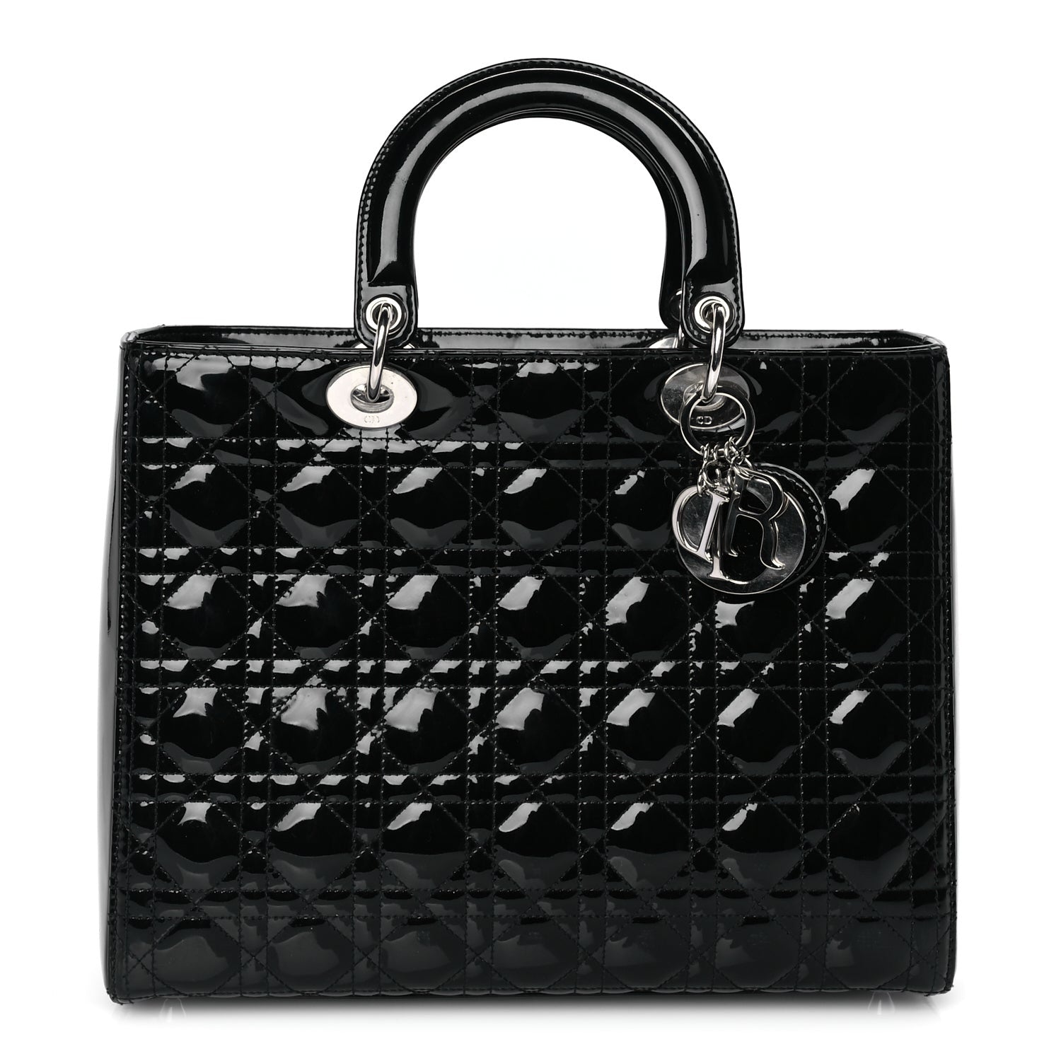 Christian Dior Patent Cannage Large Lady Dior Black 1 of 7