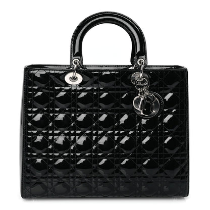 Christian Dior Patent Cannage Large Lady Dior Black 1 of 7
