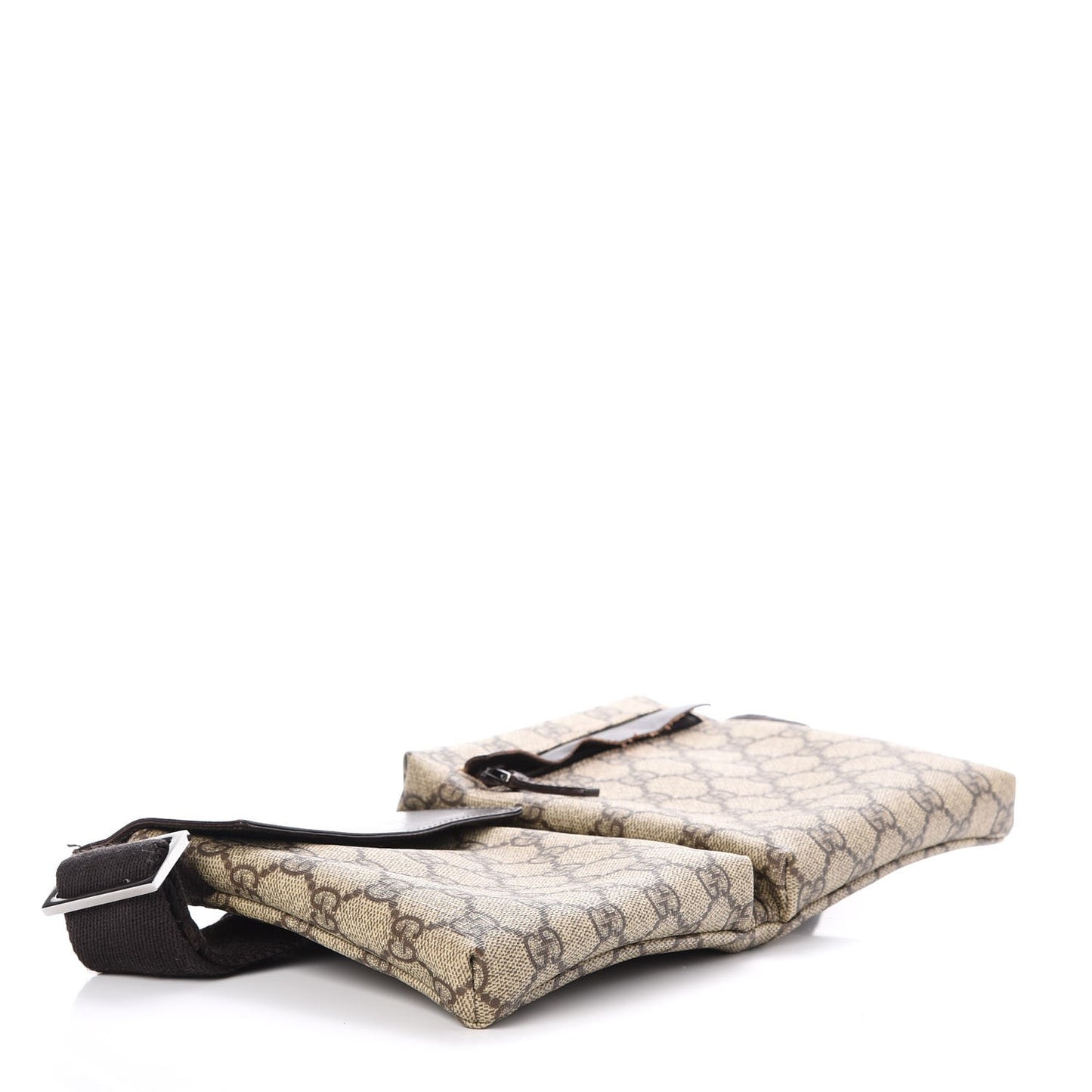 GG Monogram Double Pocket Belt Bag Dark Brown