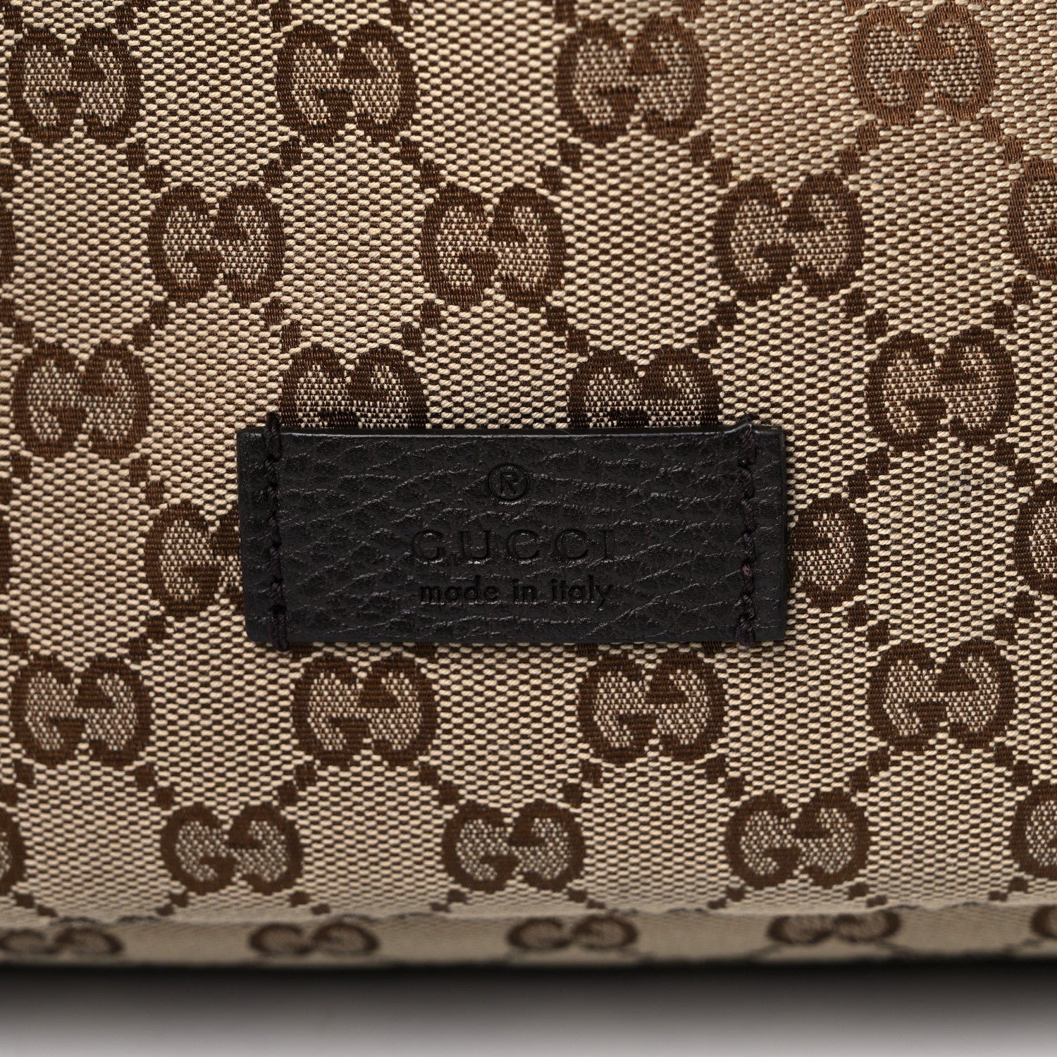 Gucci Monogram Dollar Calfskin O Drawstring Backpack Beige Ebony Testa di Moro Dark Chocolate 9 of 17