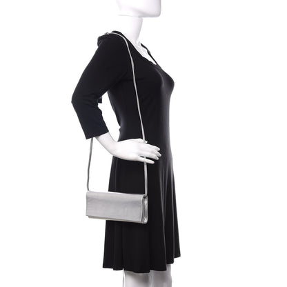 Saint Laurent Nappa Silk Fetiche Clutch Argento 2 of 15