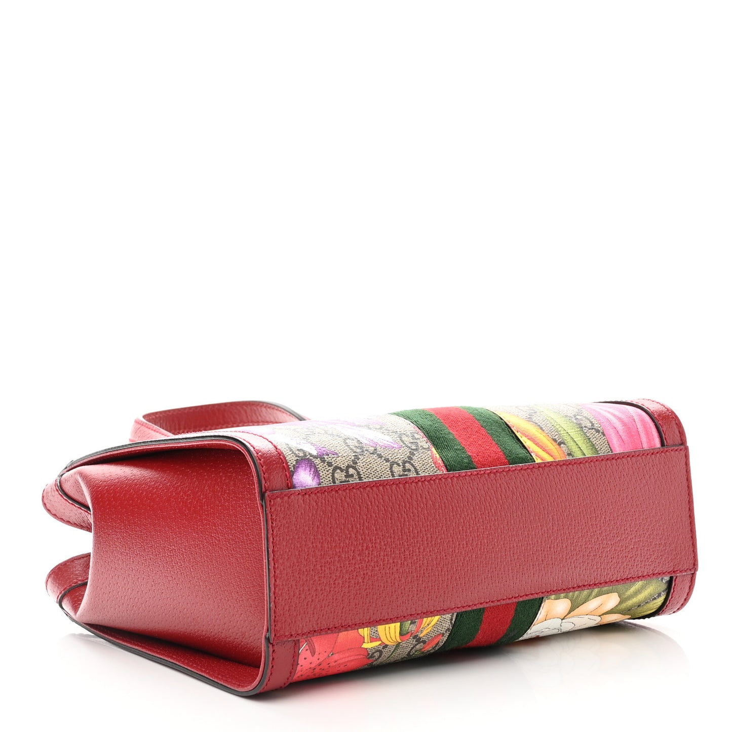 GG Supreme Monogram Flora Web Small Ophidia Tote Bag Red