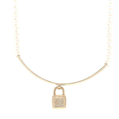 Chanel Padlock & faux pearls necklace 2 of 4