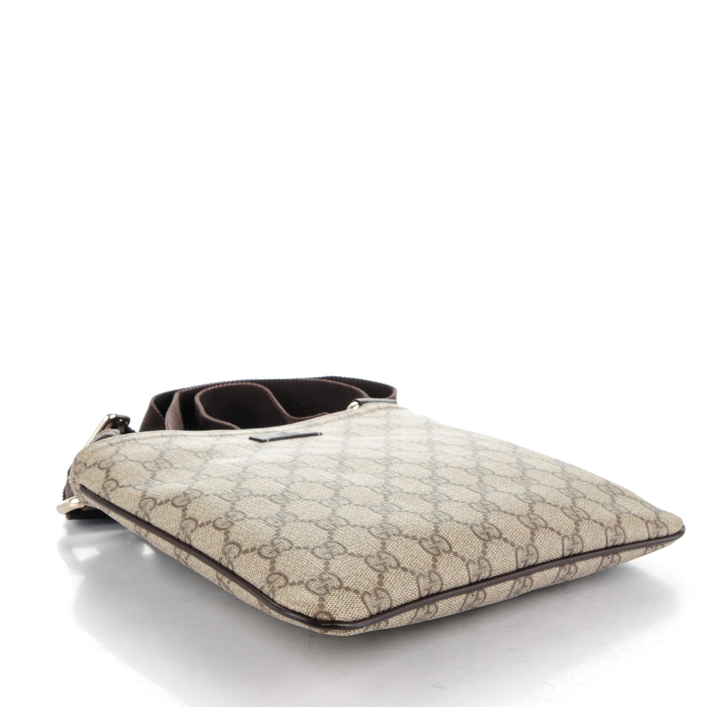 GG Supreme Monogram Small Flat Messenger Bag Dark Brown
