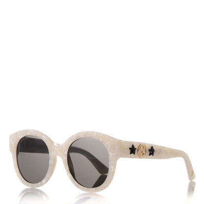 Gucci Round Frame GG Star Sunglasses GG0207S White 1 of 7