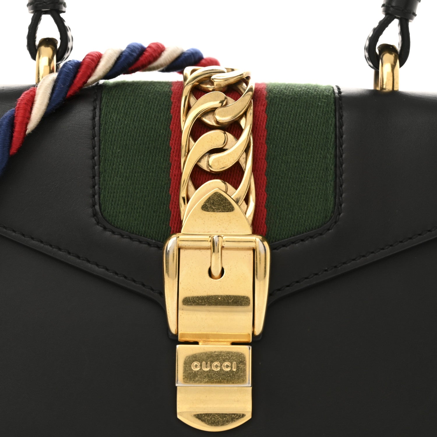 Gucci Calfskin Mini Sylvie Top Handle Bag Black 8 of 13
