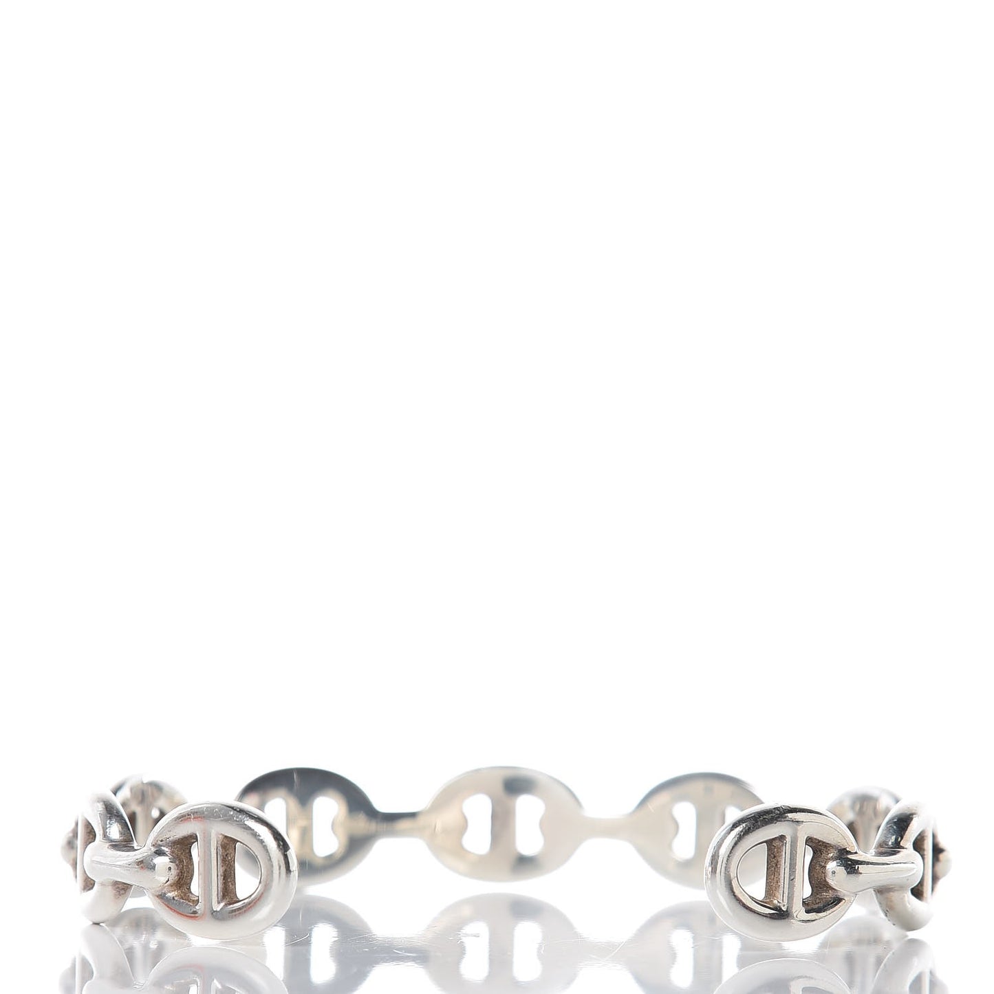 Sterling Silver MM Chaine d'Ancre Enchainee Cuff Bracelet LG
