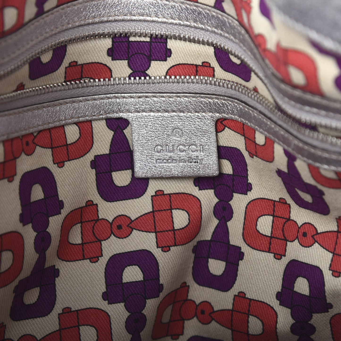 Guccissima Medium Britt Tote Silver