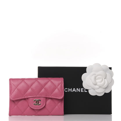 Chanel Caviar Quilted Flap Card Holder Wallet Pink 8 of 8