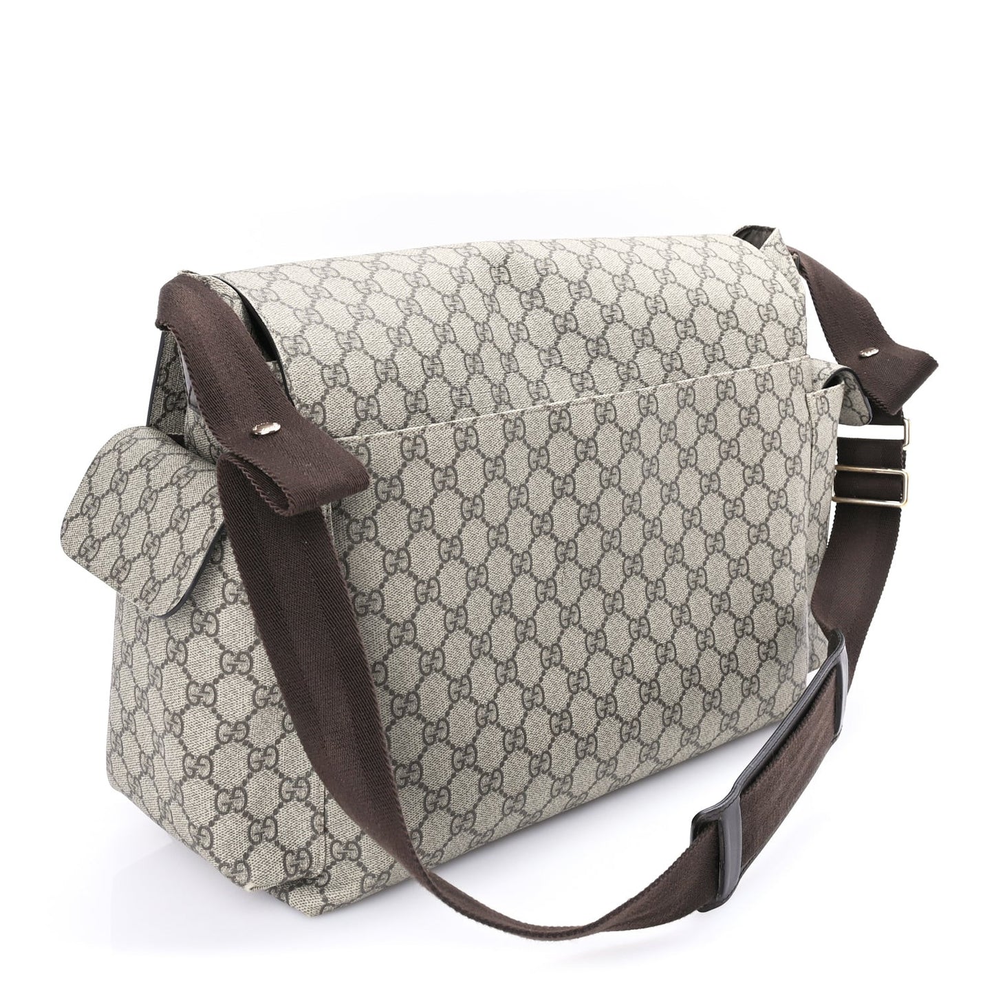 GG Plus Monogram Messenger Diaper Bag  Dark Brown