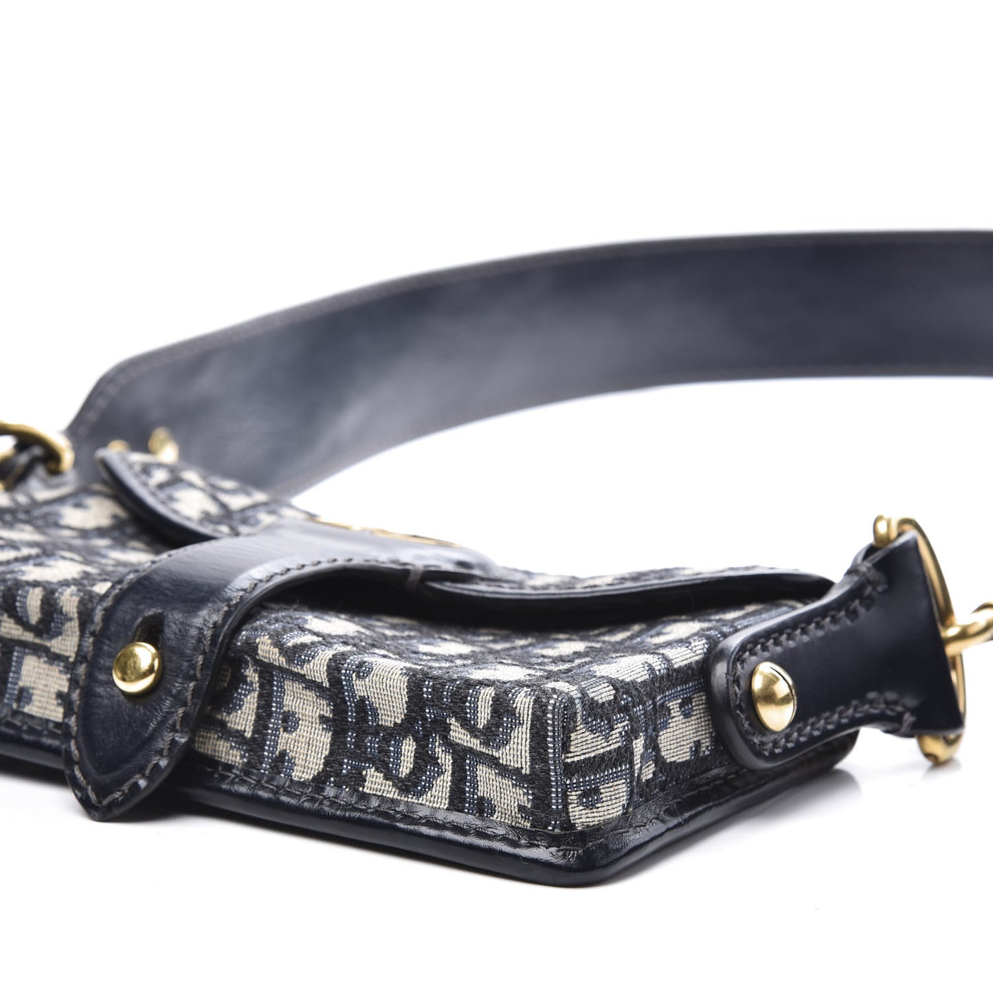 Oblique Flap Bag Navy Blue