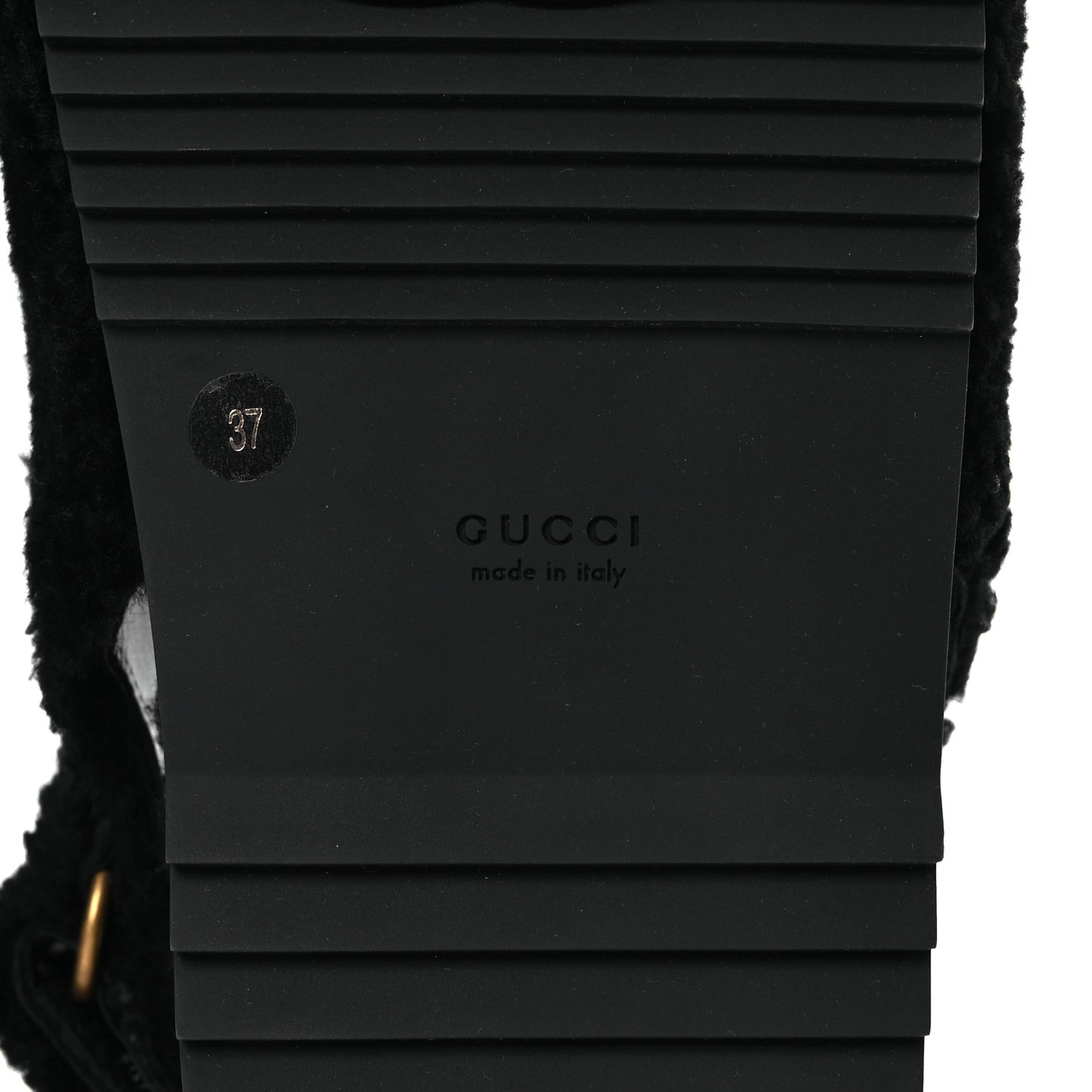 Merino Wool Interlocking G Dad Sandals 37 Black