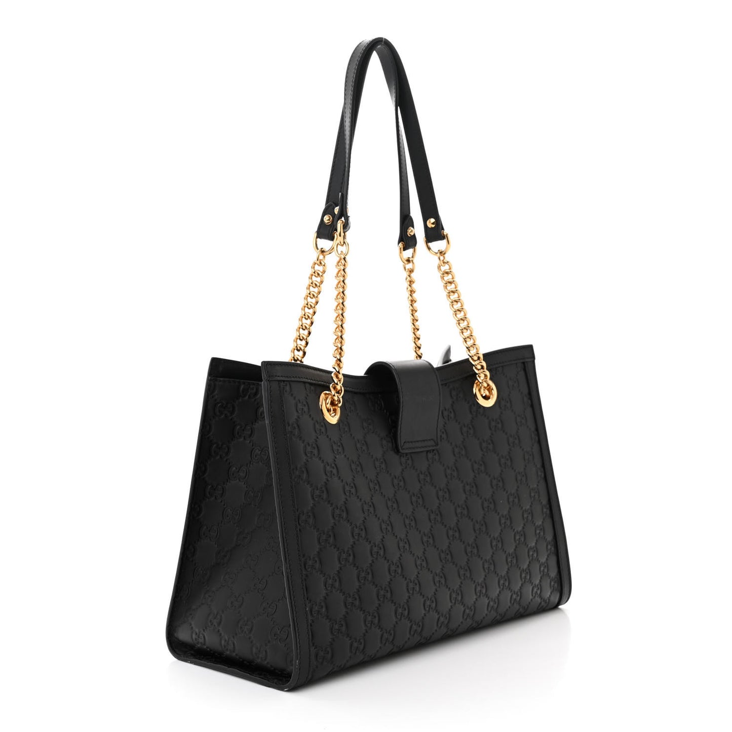 Guccissima Medium Padlock Tote Black