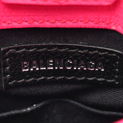 Balenciaga Squared Calfskin Logo Shopping Phone Holder Bag Acid Fuchsia 6 of 16