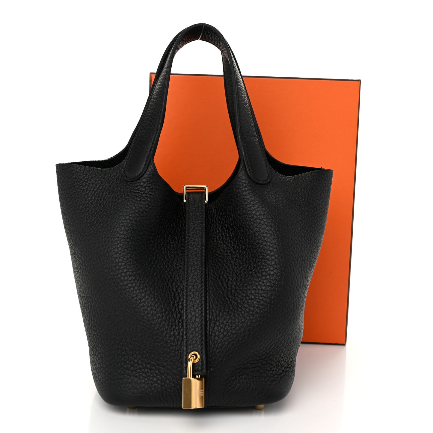 Taurillon Clemence Picotin Lock 18 PM Black