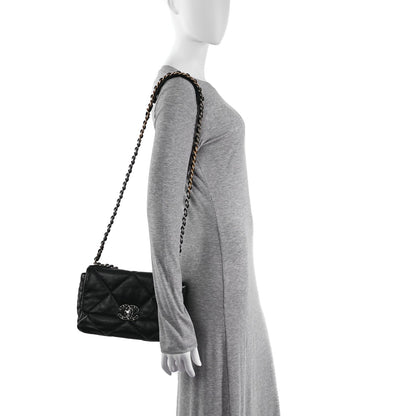 Chanel Lambskin Quilted Medium  19 Flap Black 2 of 10