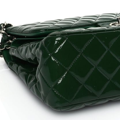 Chanel Patent Quilted Jumbo Double Flap Green 8 of 9