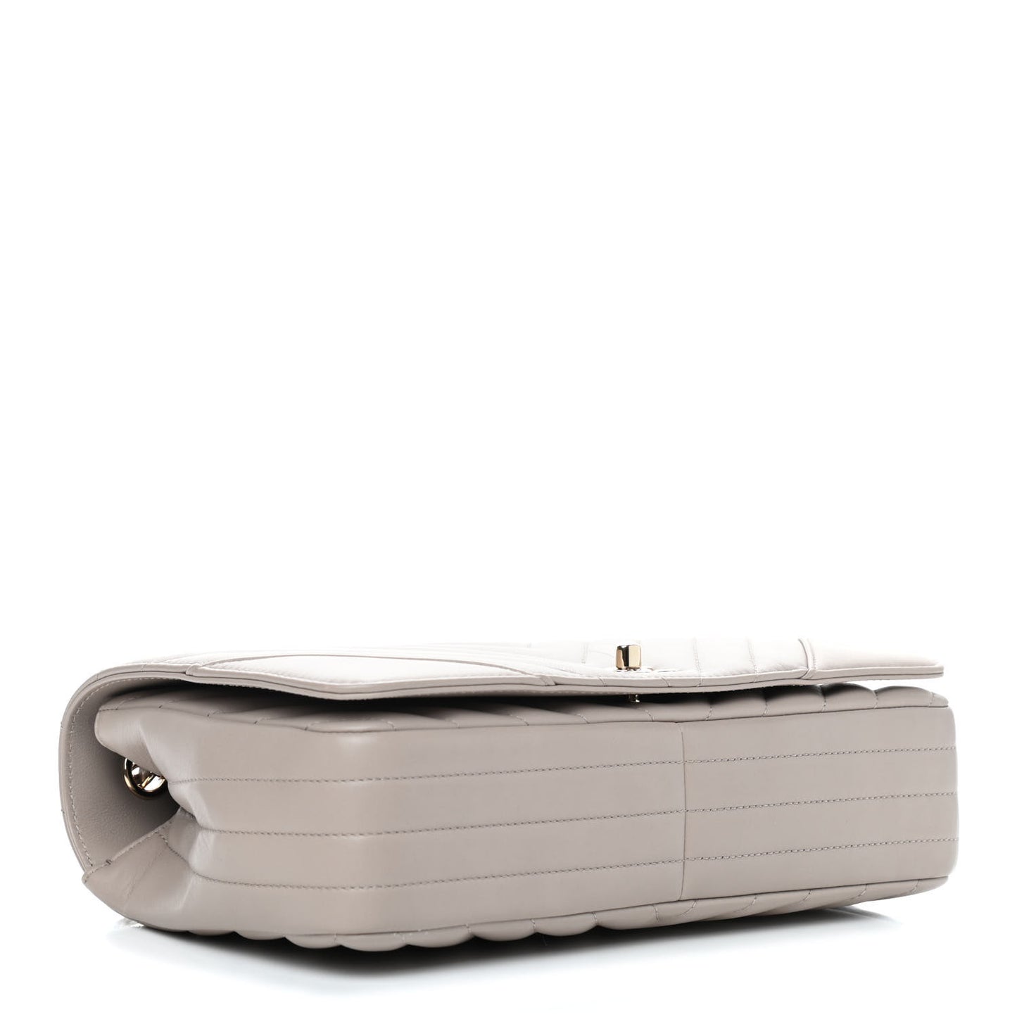 Calfskin Chevron Quilted Large Statement Flap Grey