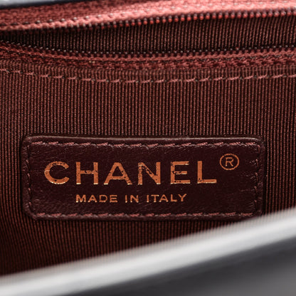 Chanel Calfskin Caviar Suede Chevron New Medium Boy Flap Navy 6 of 7