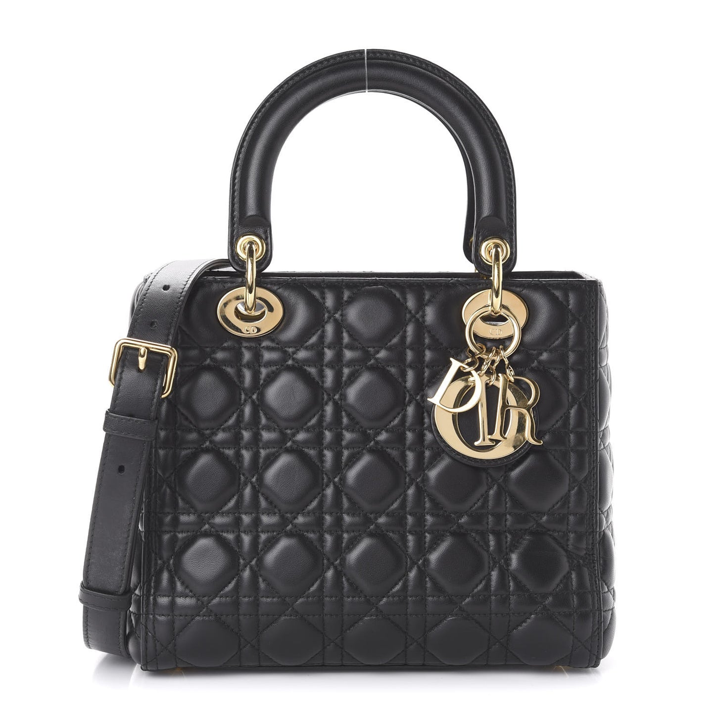 Lambskin Cannage Medium Lady Dior Black