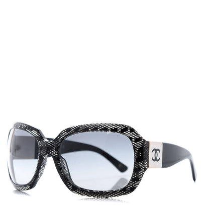 Chanel Acetate CC Lace Effect Sunglasses 5146 Black White 1 of 8