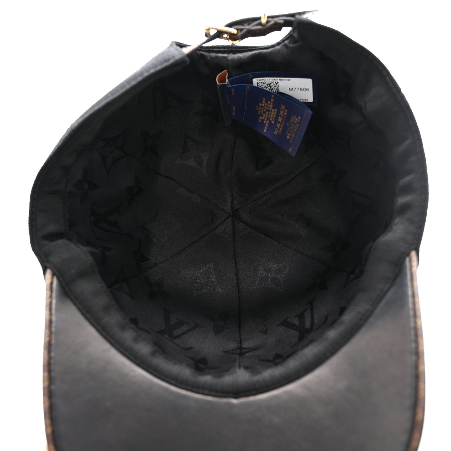 Monogram Cotton Jacquard Embroidered LV Day Cap M Black