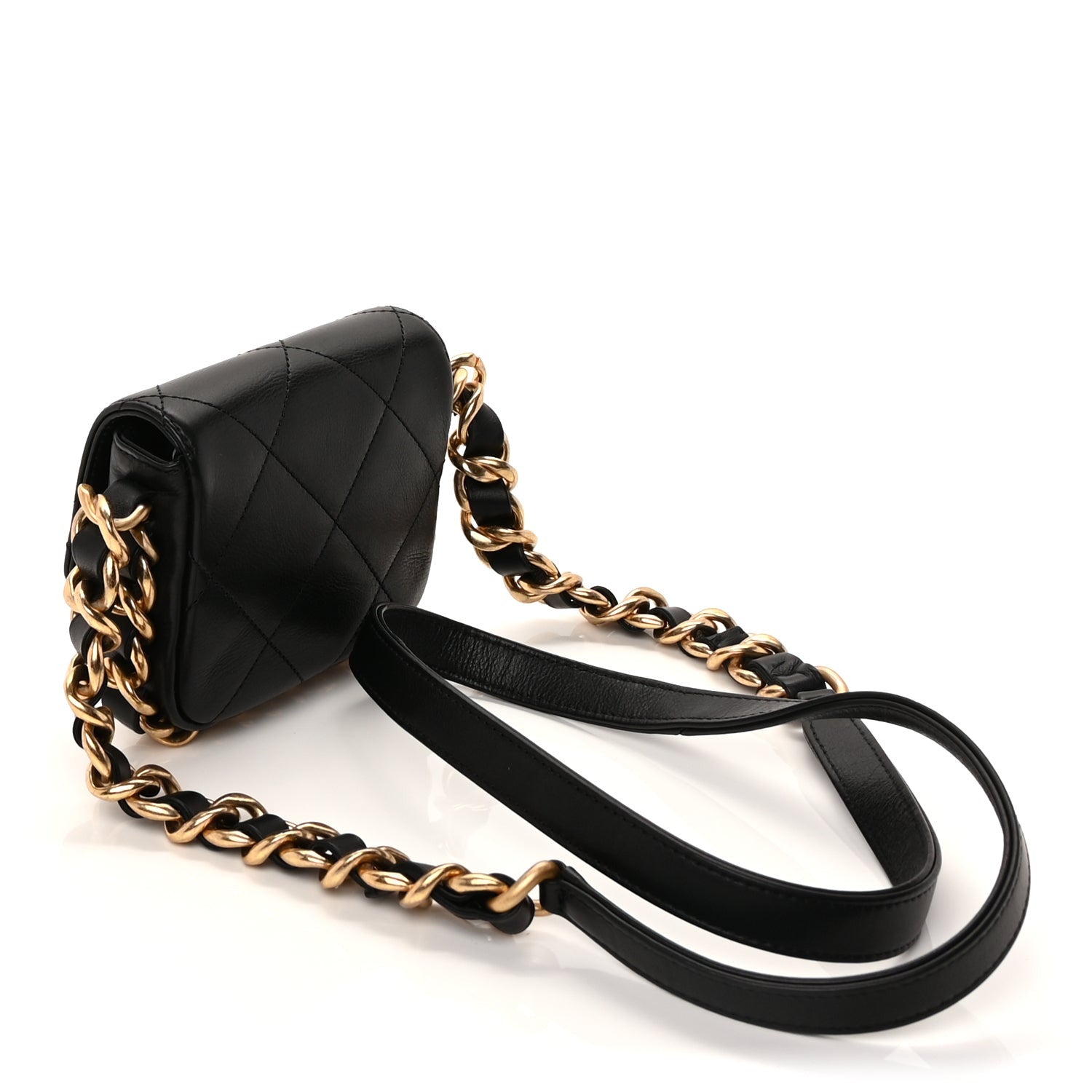 Chanel Calfskin Quilted Mini Framing Chain Bag  Black 2 of 8
