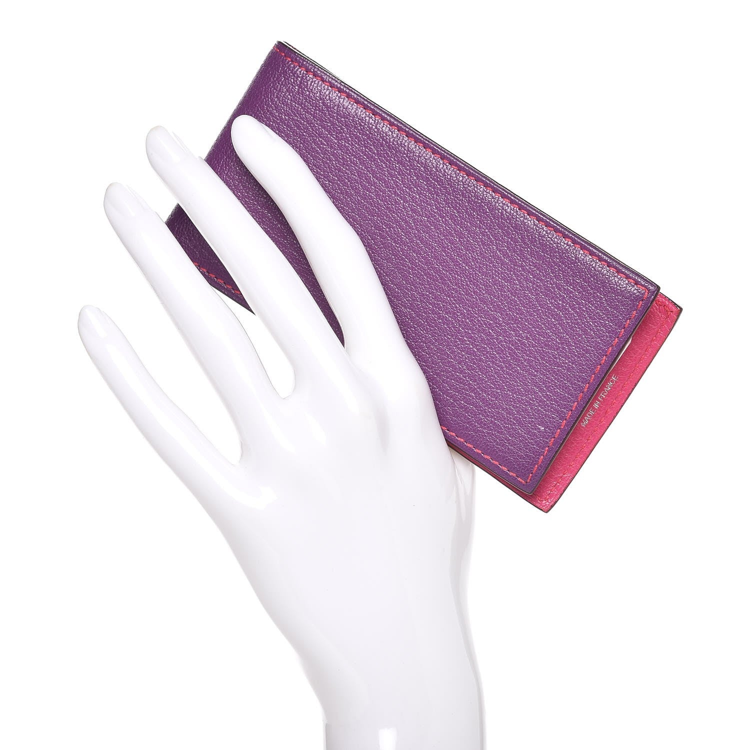 Hermes Chevre Mysore Bi Color Notepad Violet Rose Tyrien 2 of 8