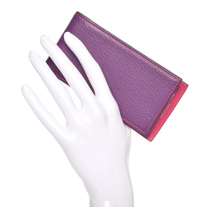 Hermes Chevre Mysore Bi Color Notepad Violet Rose Tyrien 2 of 8