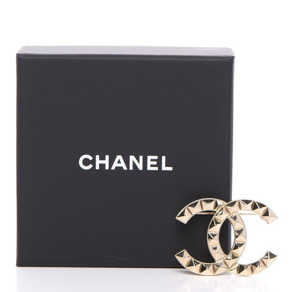 Chanel Studded CC Pin Brooch Gold 5 of 5