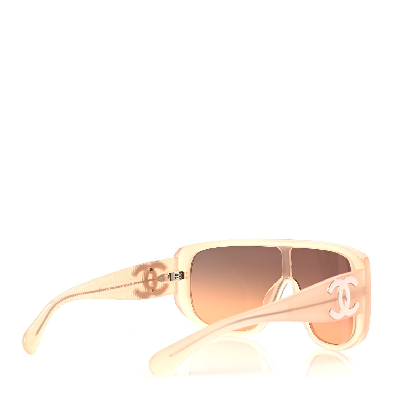 Chanel Transparent Acetate Shield Sunglasses 5495  Peach 6 of 7