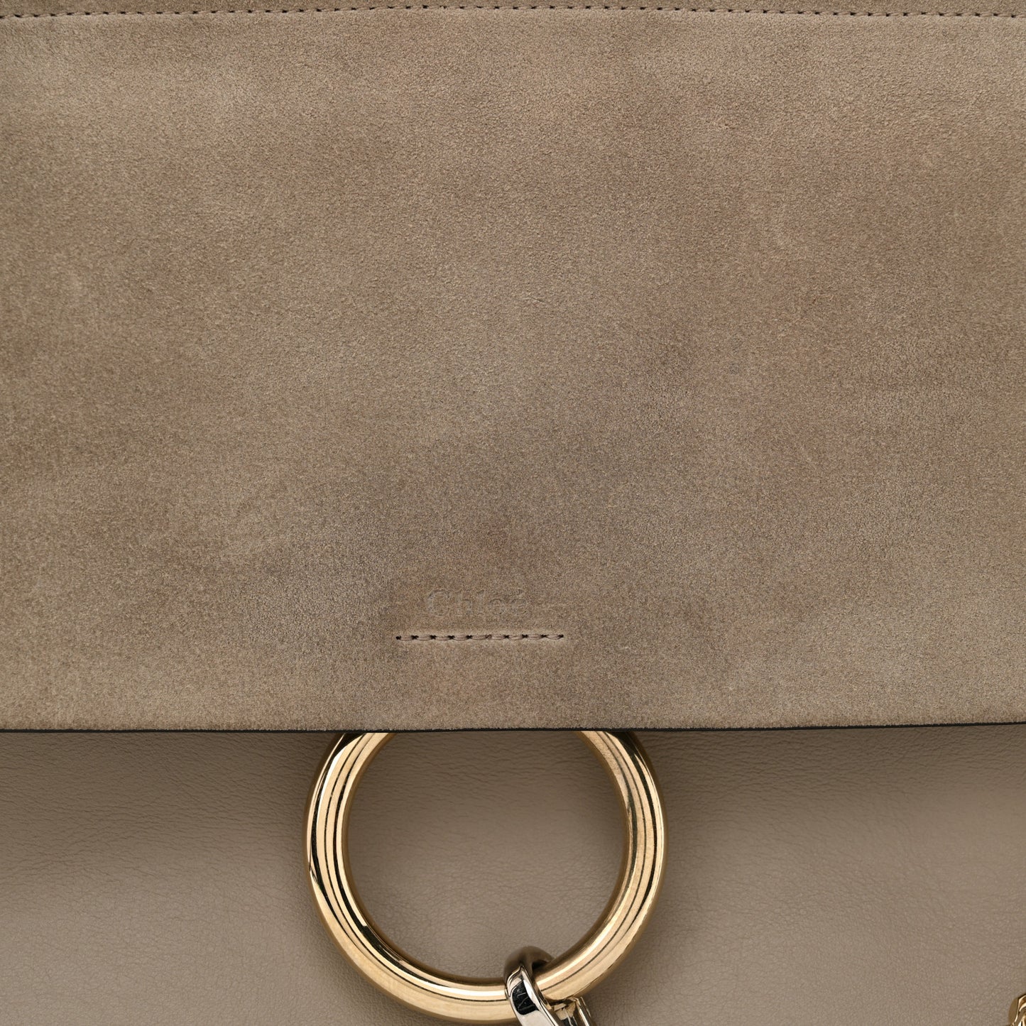 Calfskin Suede Medium Faye Shoulder Bag Motty Grey