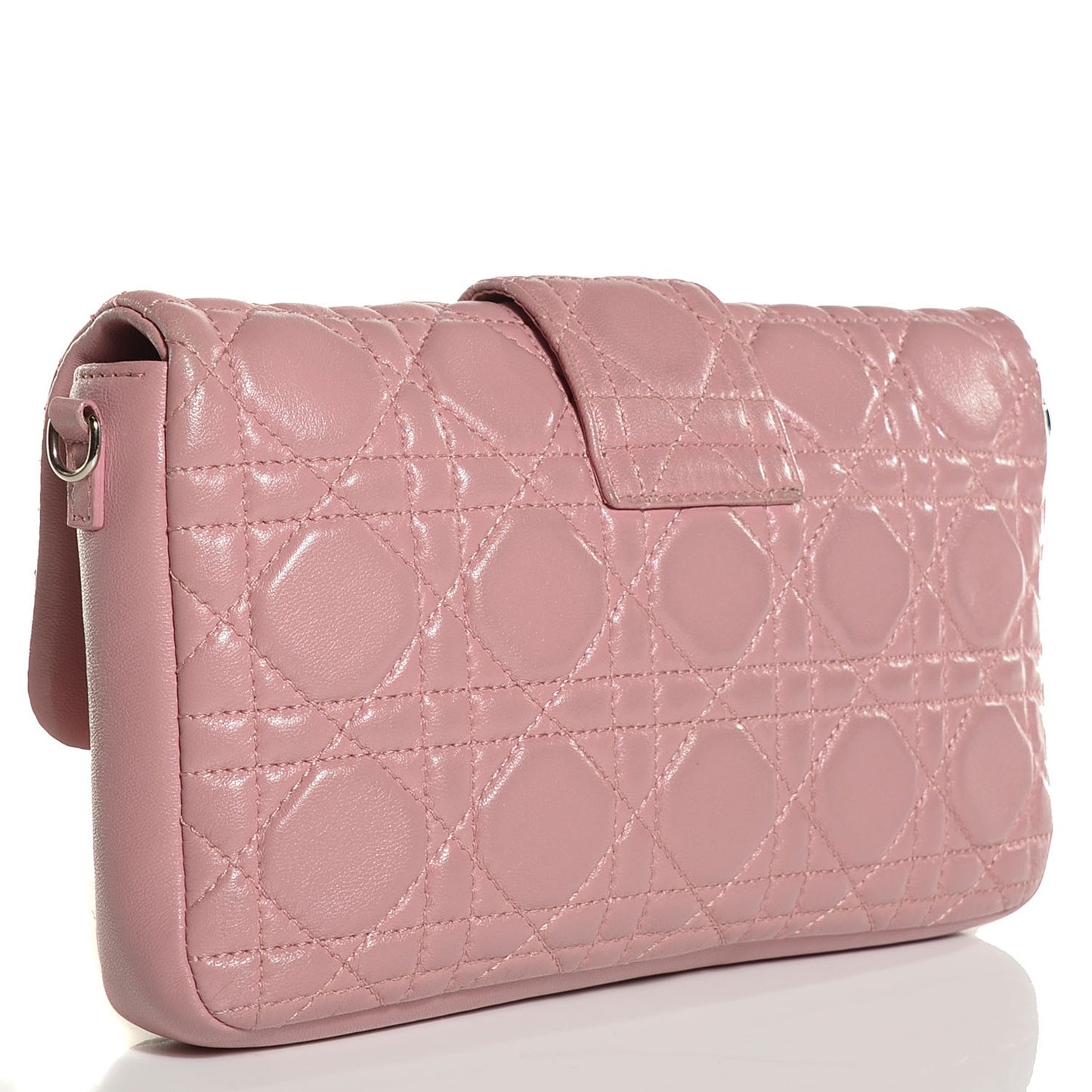 Lambskin Cannage New Lock Pouch Magnolia